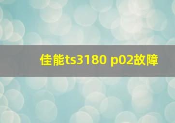 佳能ts3180 p02故障